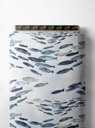 Fish ocean and sky style with blue,grey colors