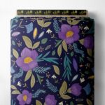 Bloom flower style with purple,green colors