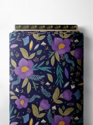 Bloom flower style with purple,green colors