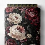 Petal flower style with red, green colors