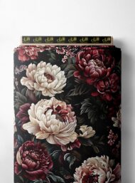 Petal flower style with red, green colors