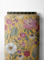 Bloom flower style with pink,green colors