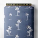 Palm nature style with white, blue colors