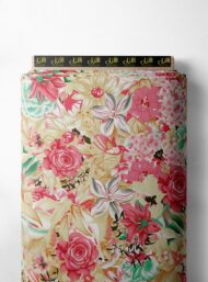 Rose flower style with pink,green colors