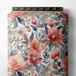 Bloom flower style with pink,green colors