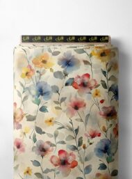 Bloom flower style with pink,blue colors