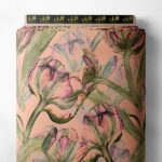 Tulip flower style with pink,green colors