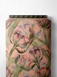 Tulip flower style with pink,green colors
