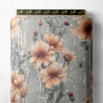 Bloom flower style with grey,pink colors