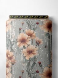 Bloom flower style with grey,pink colors