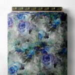 Rose flower style with blue,green colors