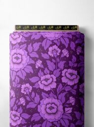 Bloom flower style with purple, green colors