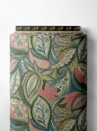 Leaf flower style with green, pink colors