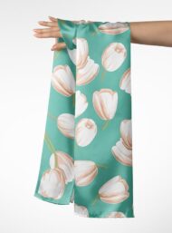 Tulip flower style with white, green colors - Image 3