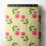 Leaf flower style with pink,green colors