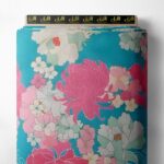 Bloom flower style with pink,green colors