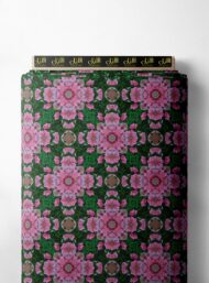 Bloom flower style with pink,green colors