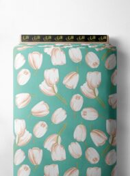 Tulip flower style with green,white colors