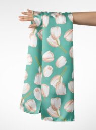 Tulip flower style with green,white colors - Image 3