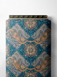 Flower classic style with blue,grey colors