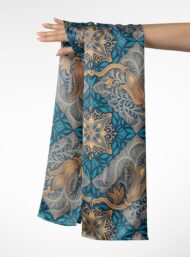 Flower classic style with blue,grey colors - Image 3