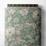 Bloom flower style with green,grey colors