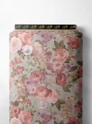 Bloom flower style with pink,green colors