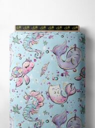 Whale ocean and sky style with pink,blue colors