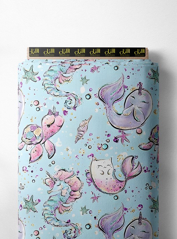 LAI01-3325_1.jpg Whale ocean and sky style with pink,blue colors - Image 1