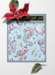 Whale ocean and sky style with pink,blue colors - Image 6
