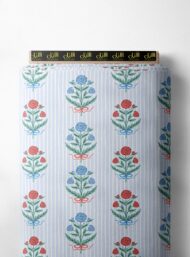 Bloom flower style with red,blue colors