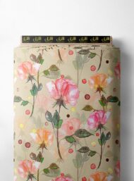 Rose flower style with pink,green colors