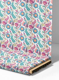 Bird flower style with pink,blue colors - Image 4