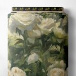 Bloom flower style with green,white colors