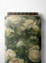 Bloom flower style with green,white colors