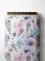 Jellyfish ocean and sky style with pink,blue colors