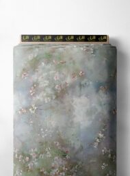 Bloom flower style with green,pink colors