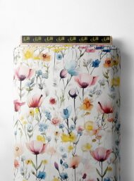 Bloom flower style with pink,yellow colors