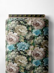 Bloom flower style with brown,blue colors