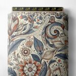 Petal flower style with brown,blue colors