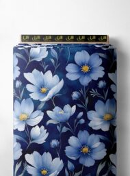 Petal flower style with blue,white colors