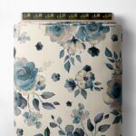 Rose flower style with blue,white colors