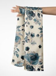 Rose flower style with blue,white colors - Image 3