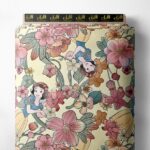 Bloom flower style with pink,green colors