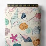 Shell nature style with pink,green colors