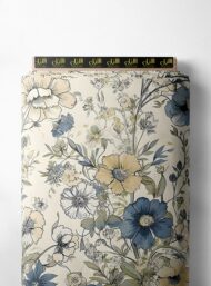 Bloom flower style with blue,yellow colors