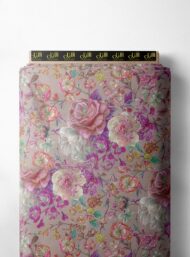 Bloom flower style with pink,green colors