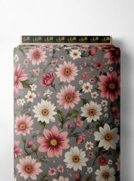 Bloom flower style with pink,white colors