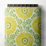 Bloom flower style with yellow, green colors