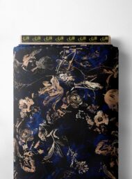 Bloom flower style with blue,black colors